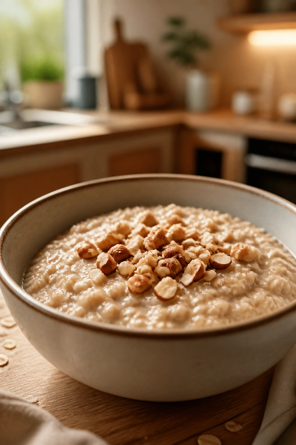 Bowl of oats illustrating slower carbs for fat reduction