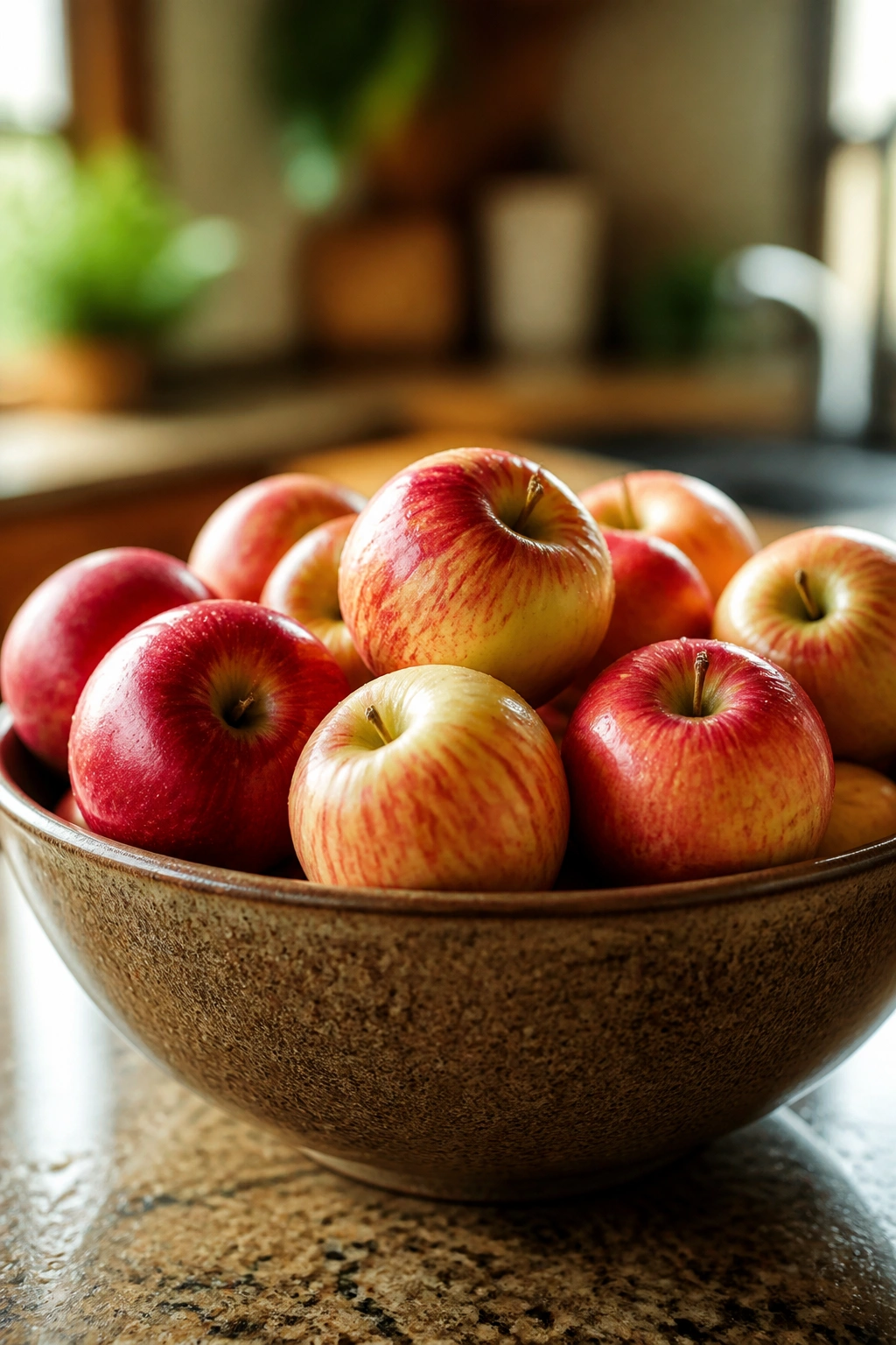 Close-up of a bowl of apples ready for quick healthy snacks.