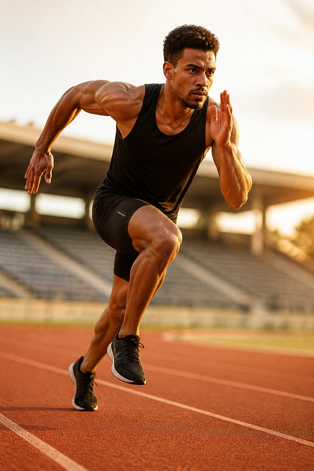 Athlete sprinting on track during speed and agility drill