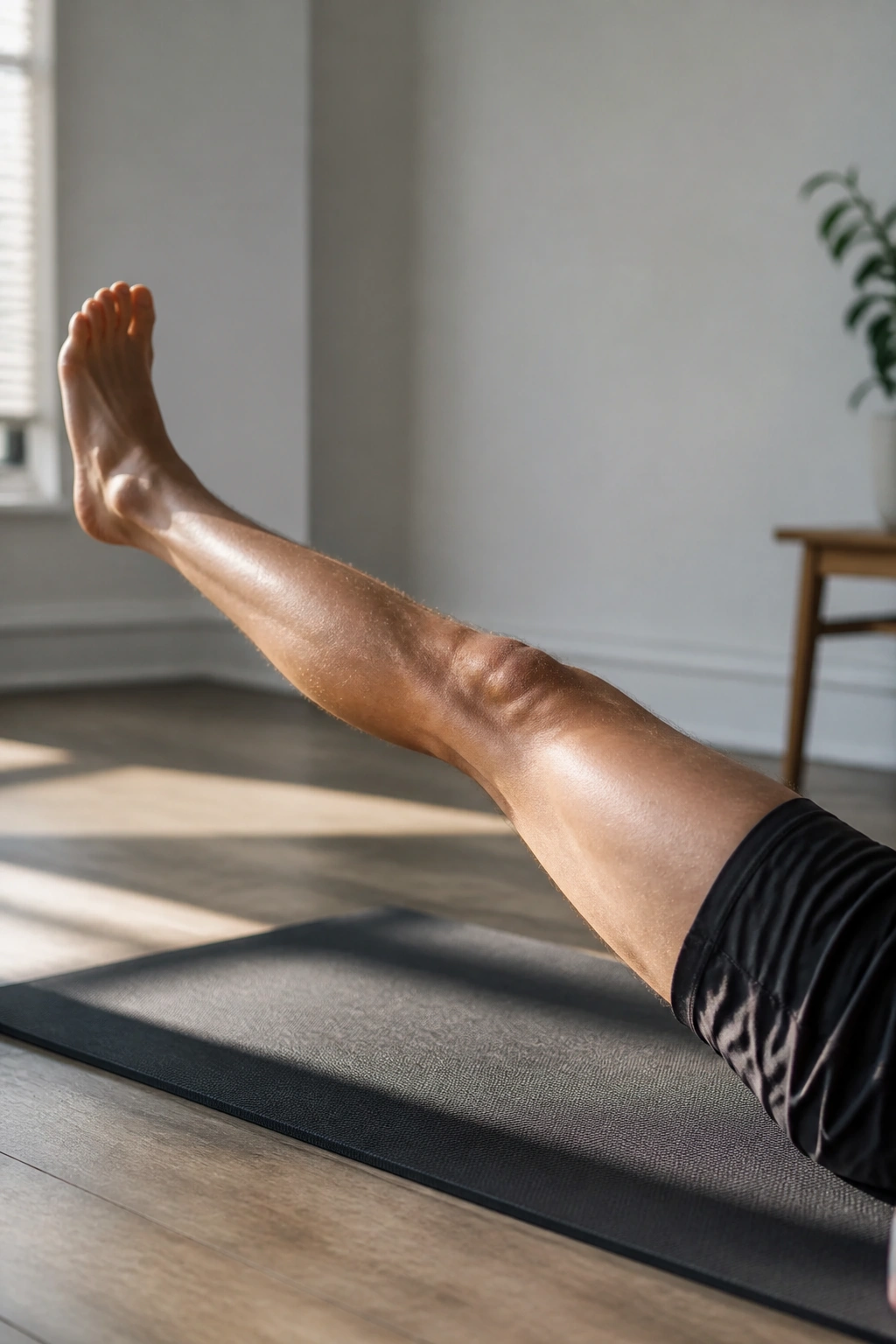 Straight leg raised with knee straight and quad engaged