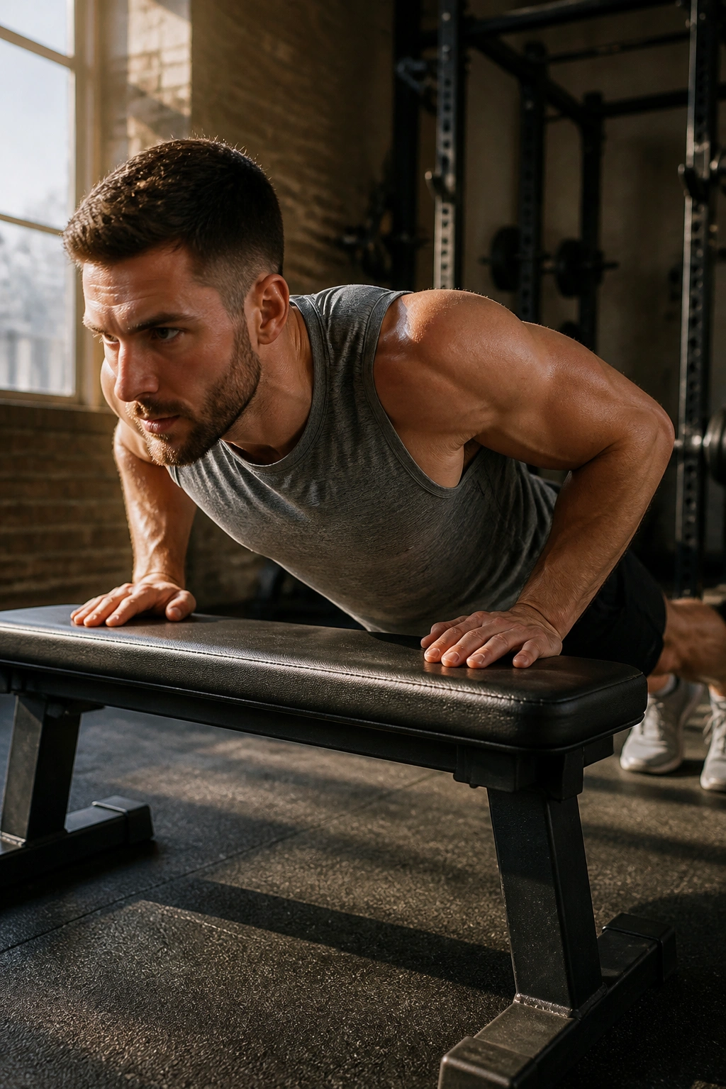 Person performing incline push-ups as part of a rotation plan