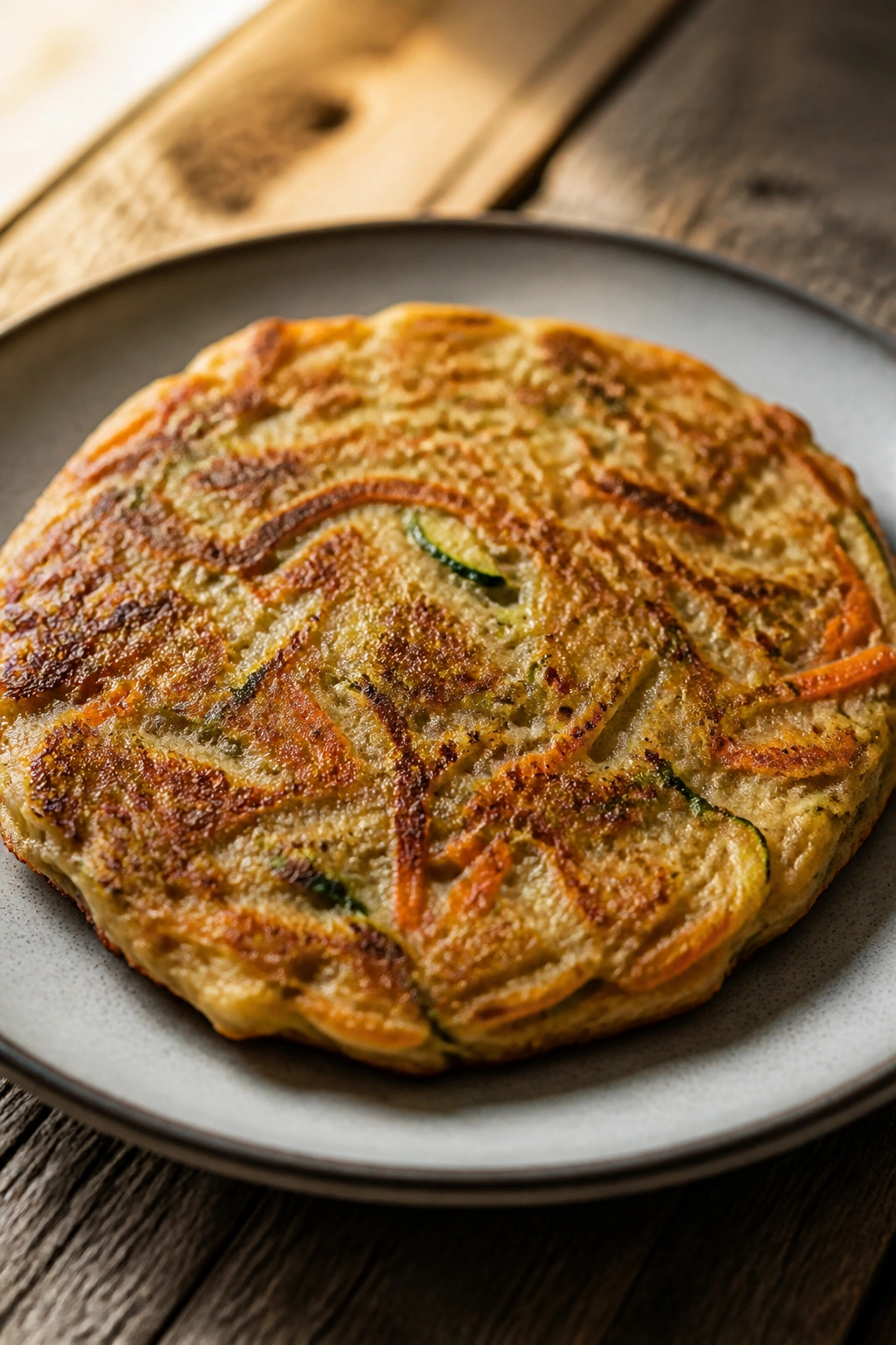 Savory veggie pancake with zucchini and carrot