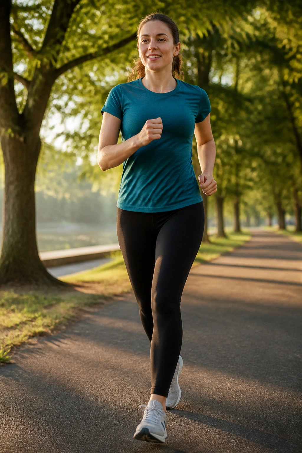 Person walking on park path for beginners