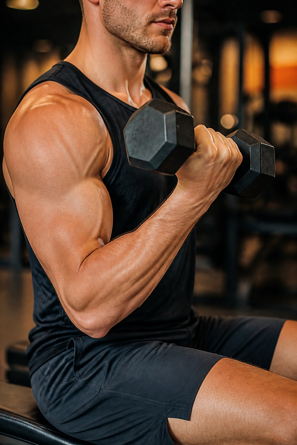Forearm at top of Zottman curl showing grip rotation