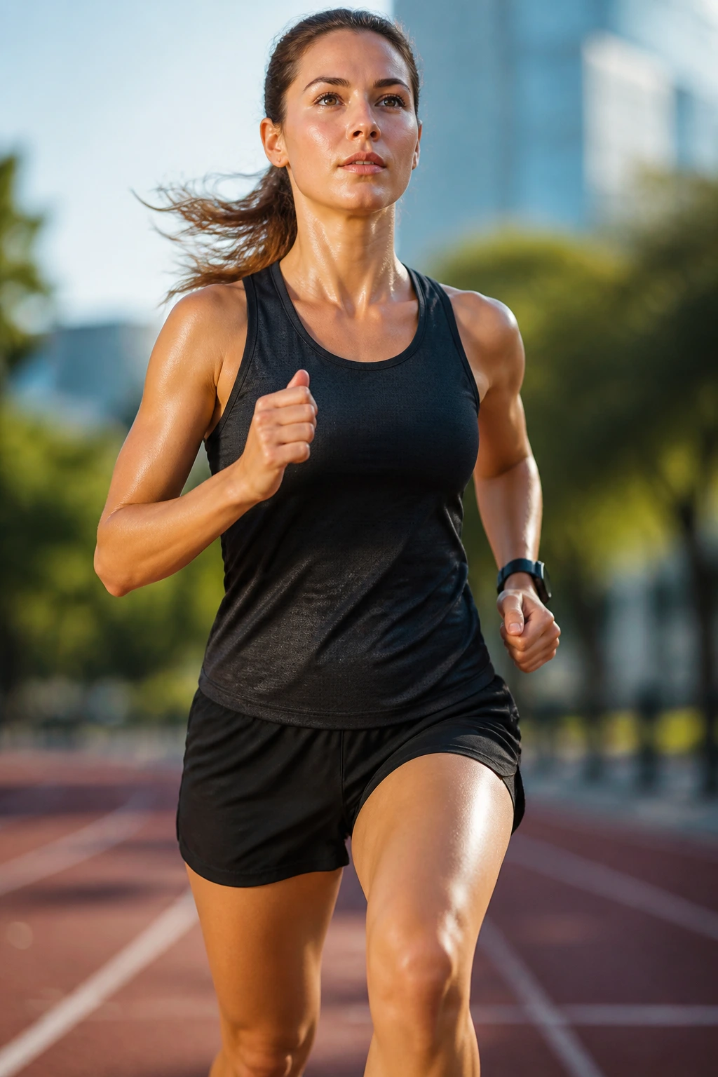 Runner performing a quick interval workout in a compact 25-minute plan