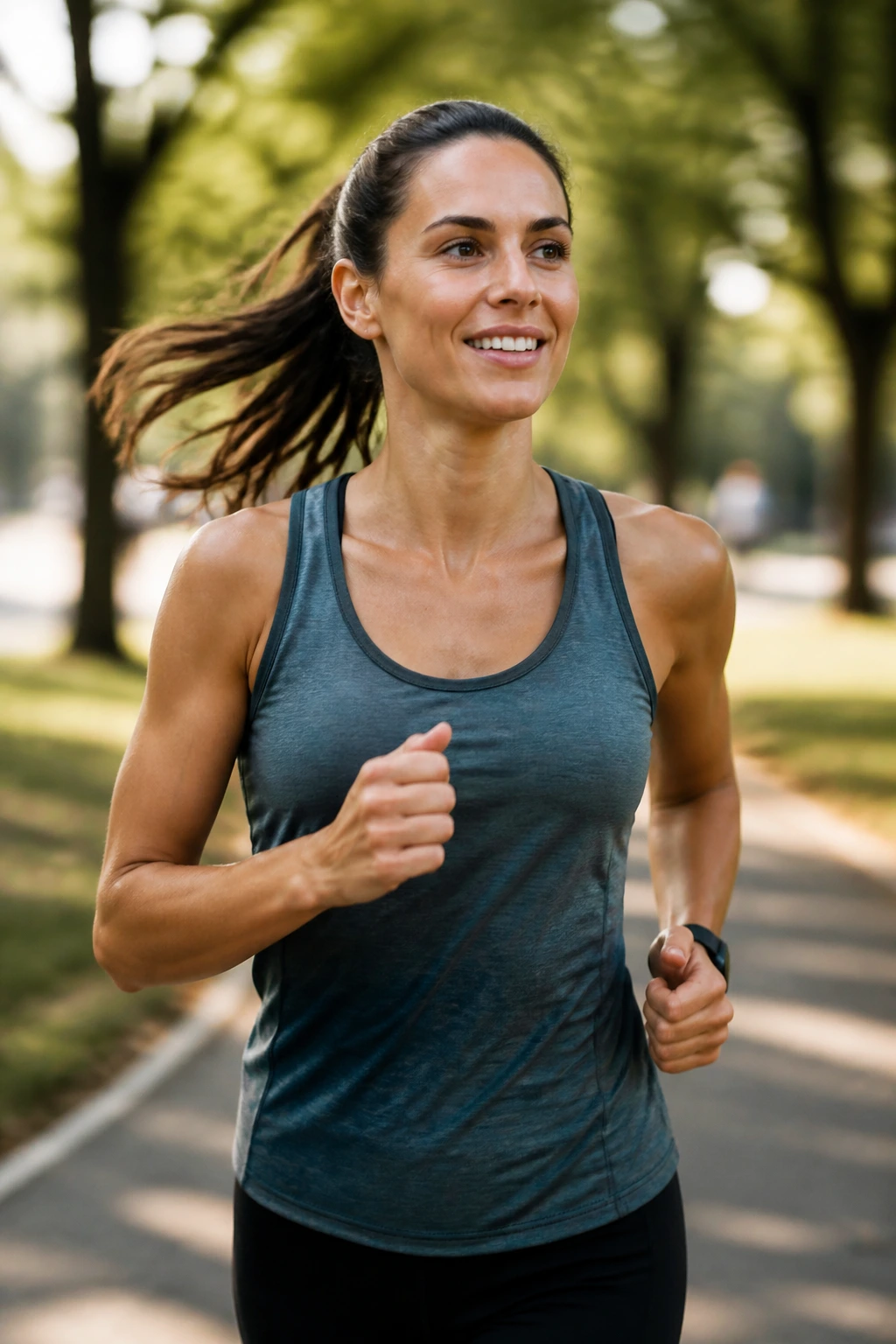 Woman running in a park during daylight