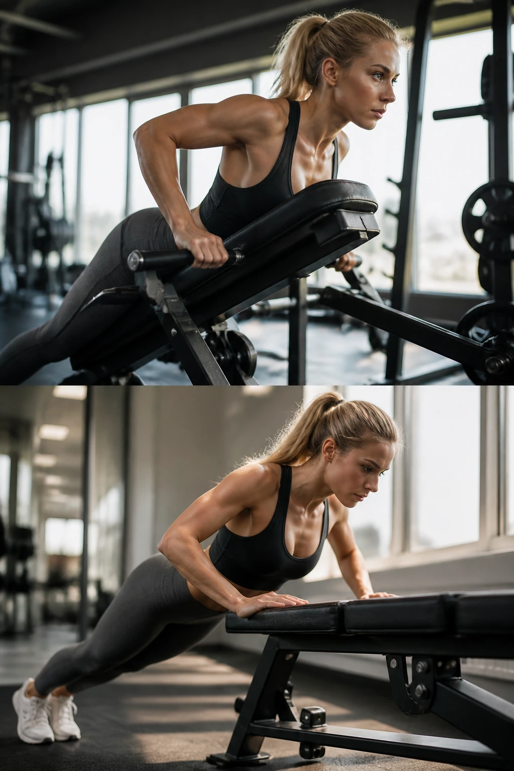 Person performing chest-supported row on incline bench in a gym