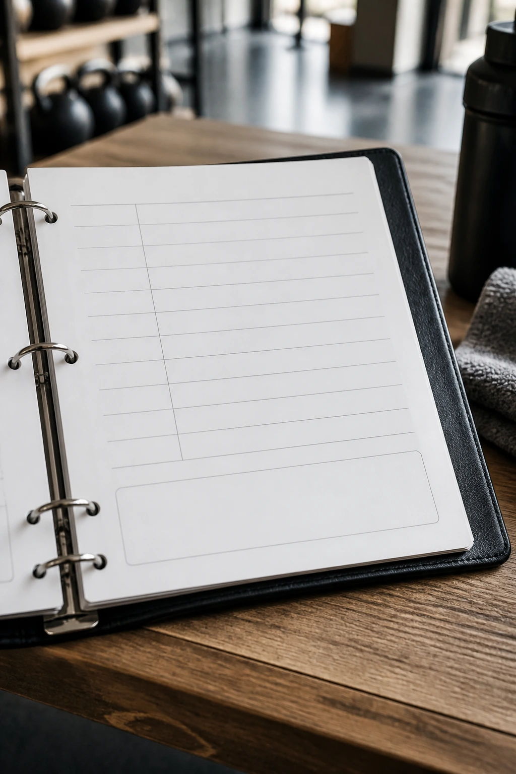 Close-up of a class notes page with lines and a note box, no text.