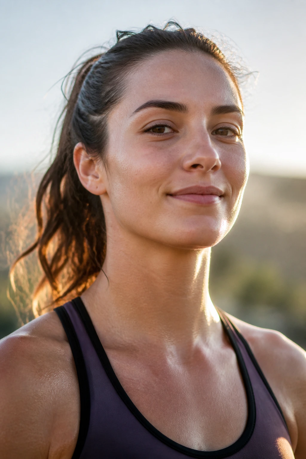 Close-up portrait of a confident athlete