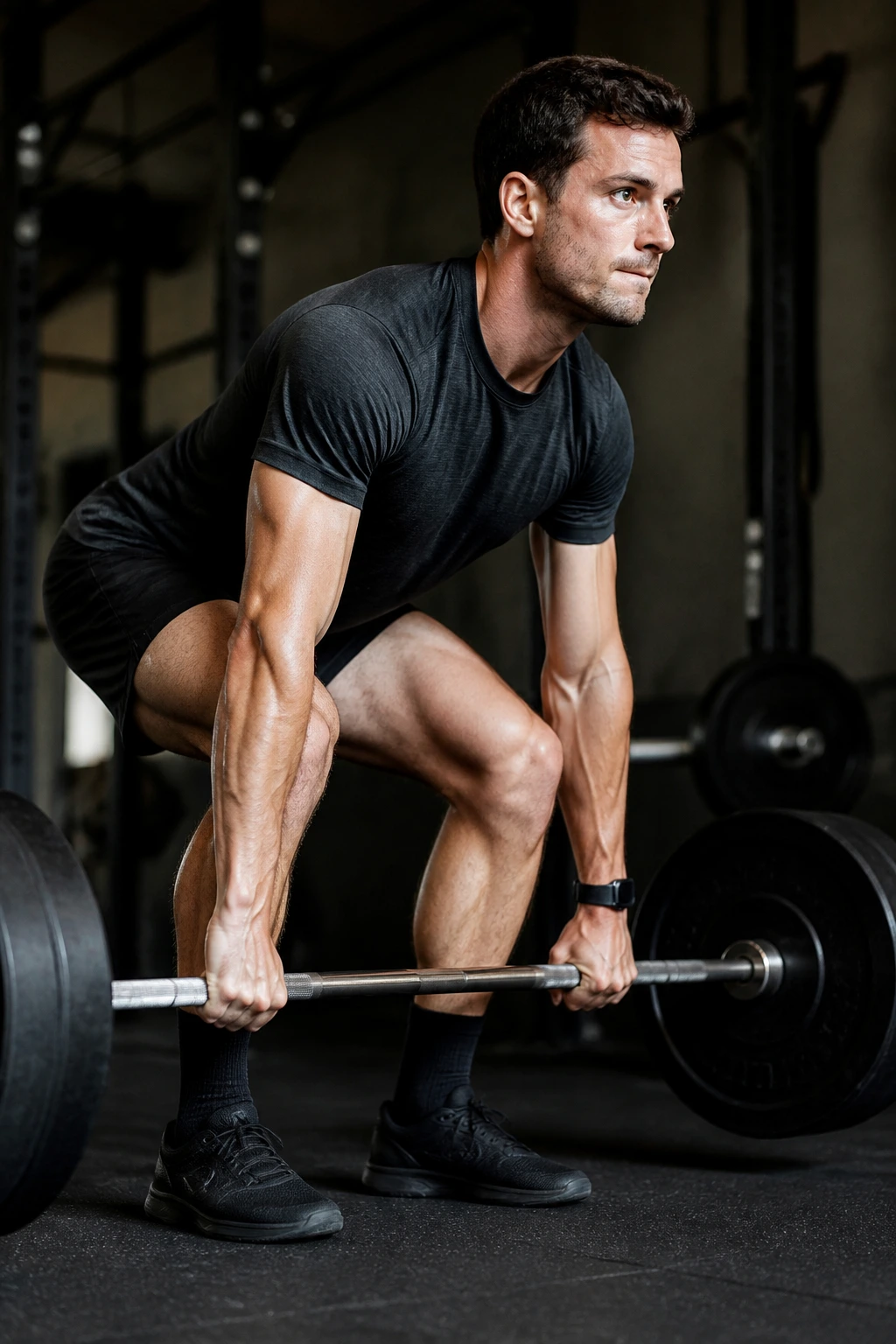 Person performing deadlift during in-season maintenance plan