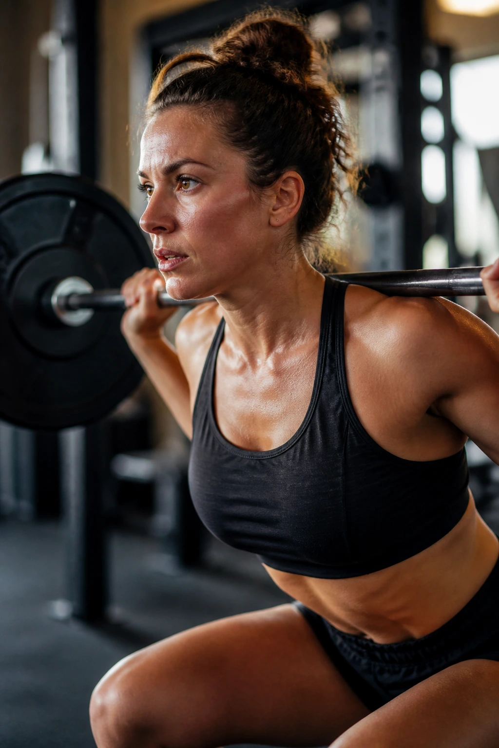 Portrait of a real person performing a progressive lift as part of a four-week plan