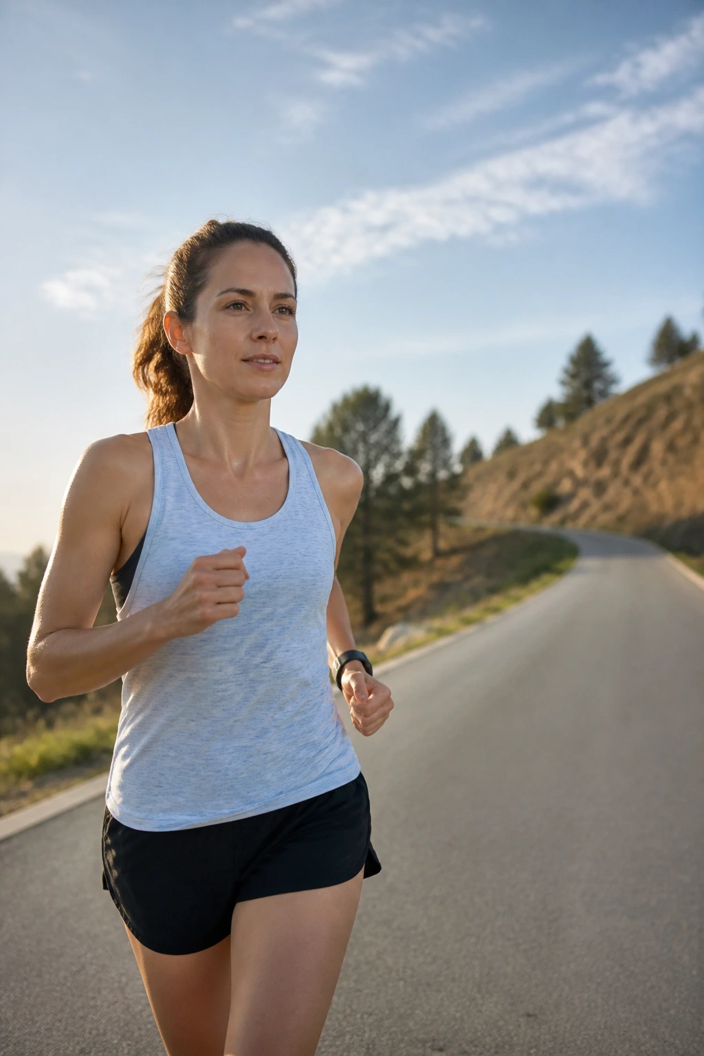 Runner on a gentle incline illustrating hill-safe training