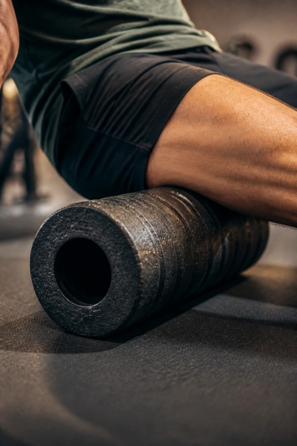 Foam roller under outer thigh for IT band release