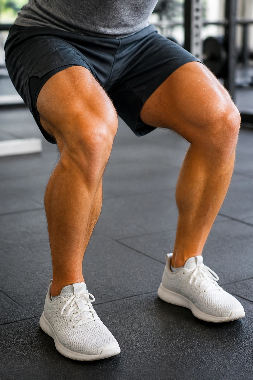 Knees aligned over toes during a squat