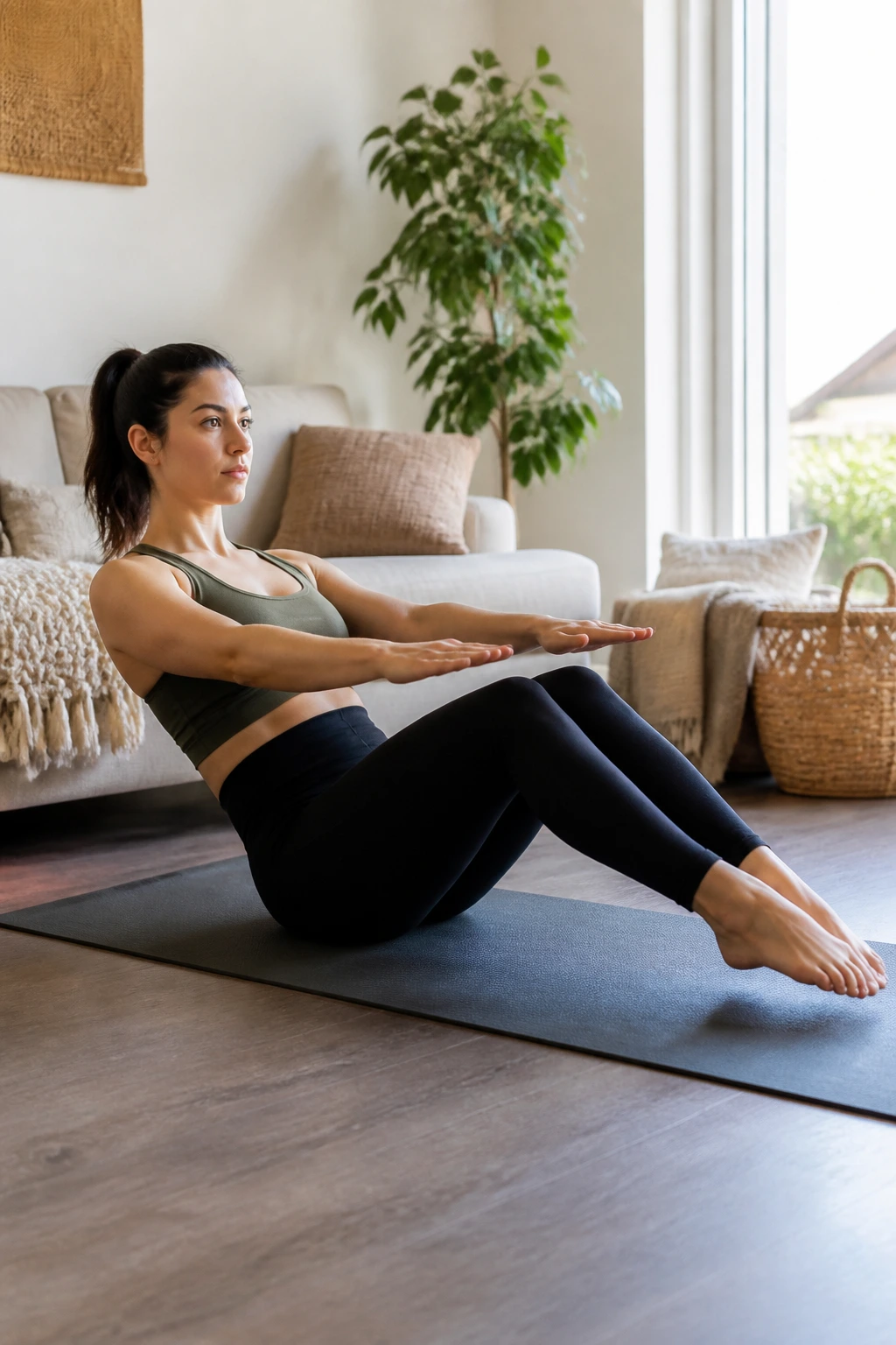 Low Boat variation on a mat showing core work
