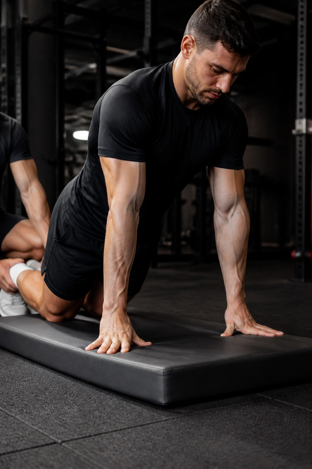 Kneeling person performing Nordic curls with emphasis on eccentric hamstring work