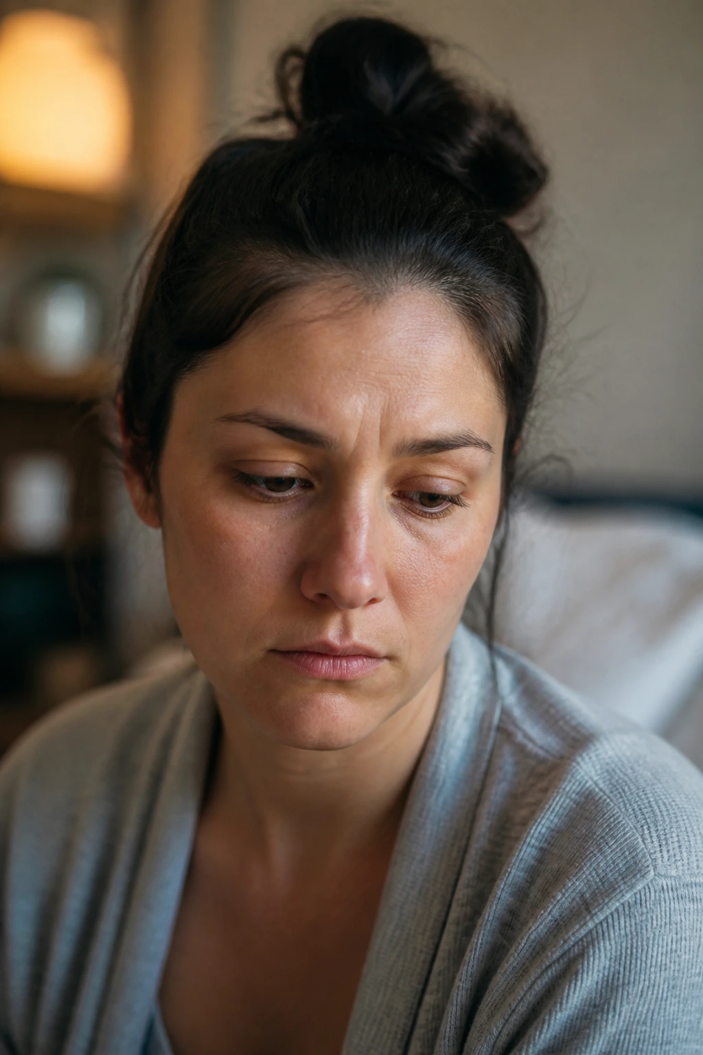 Postpartum portrait showing mood and physical changes after birth