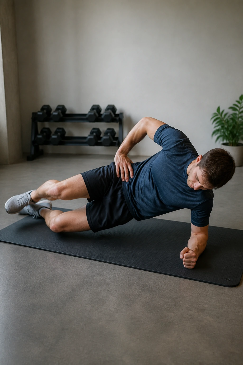 Athlete in Copenhagen plank focusing on hip and core stability