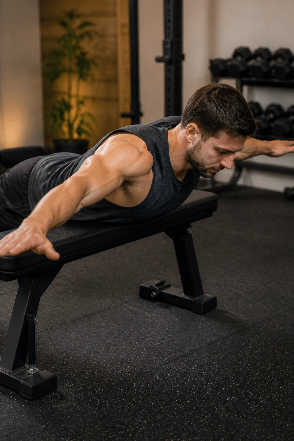 Prone T raises focusing on mid-back