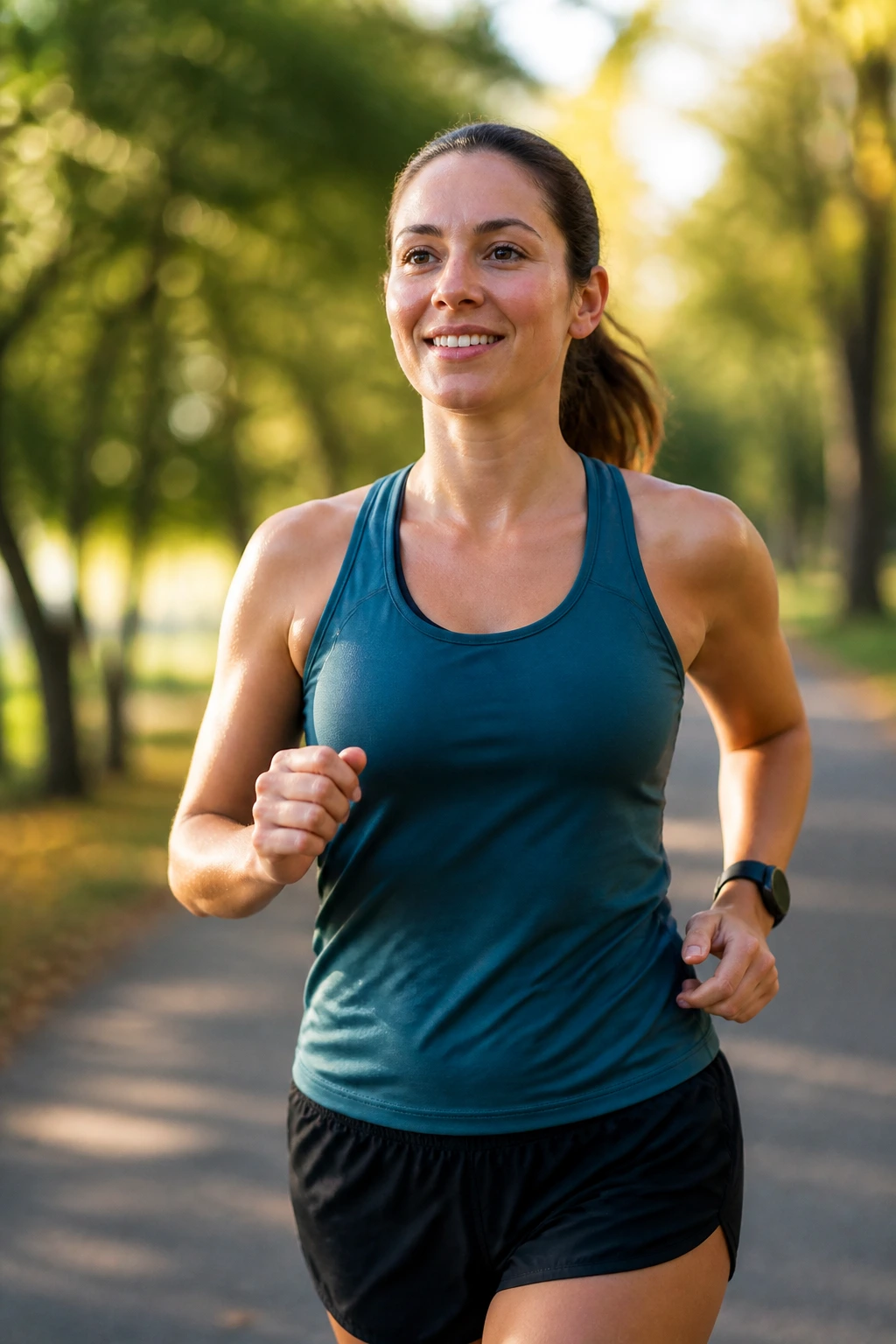 Medium close-up of a runner in a park during morning light illustrating run-walk starter plan
