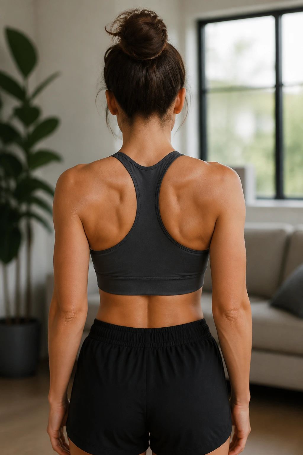 Back view of a person performing scapular retractions