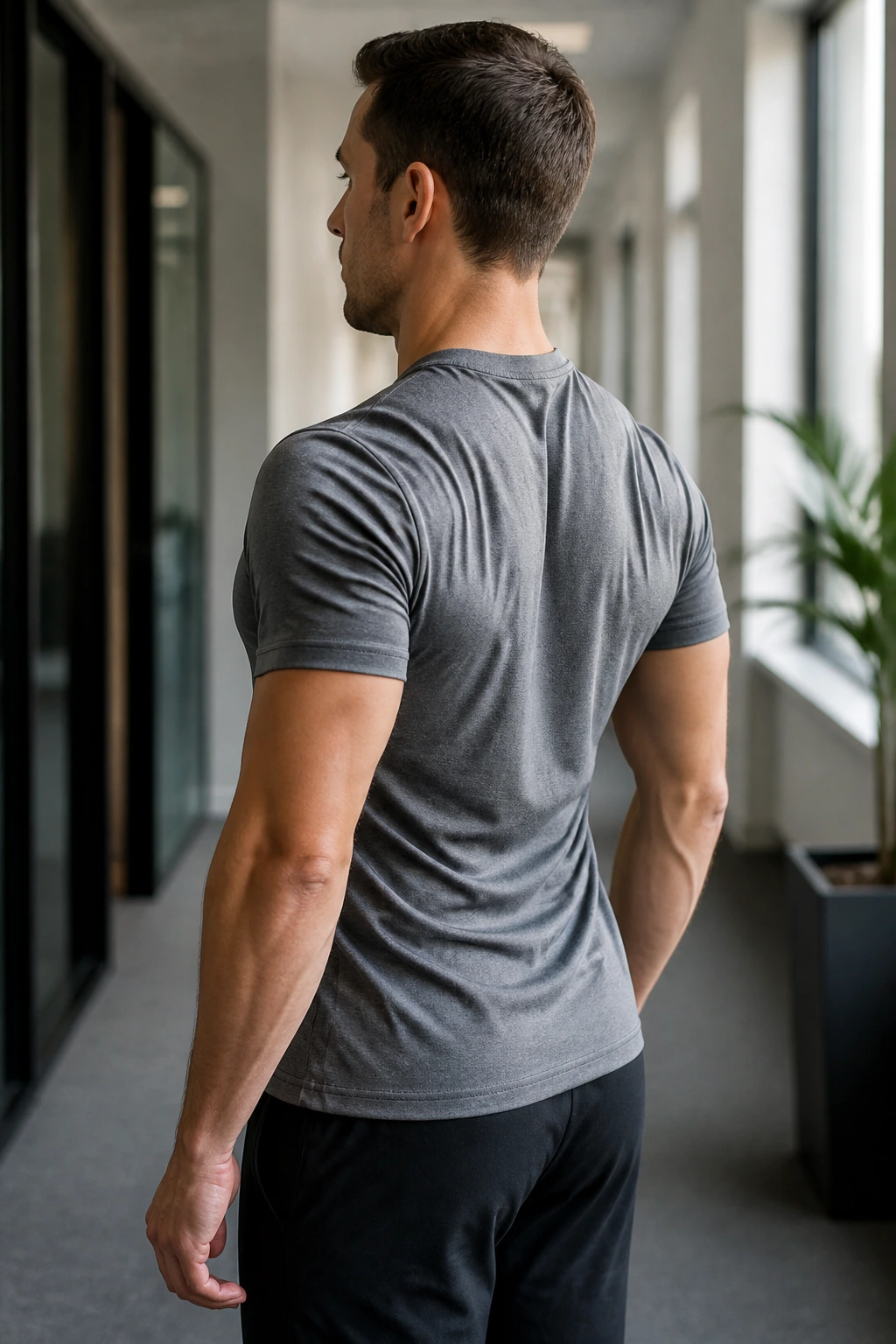 Medium shot of a person performing scapular retractions to retract shoulder blades