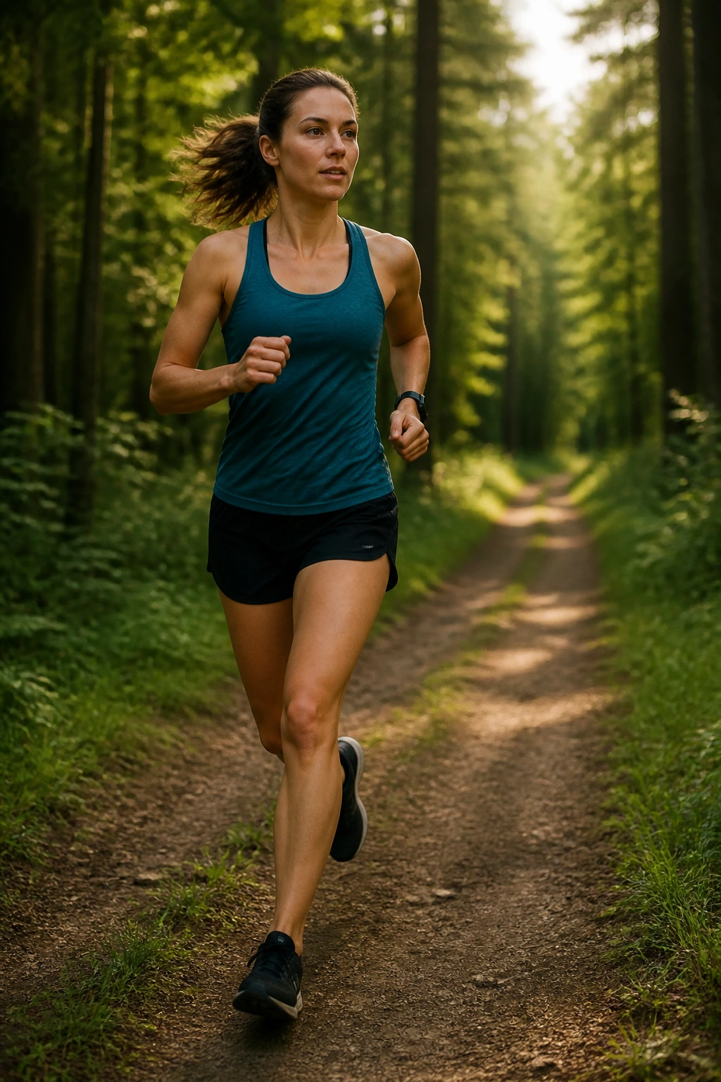 Runner on soft ground on a grassy track