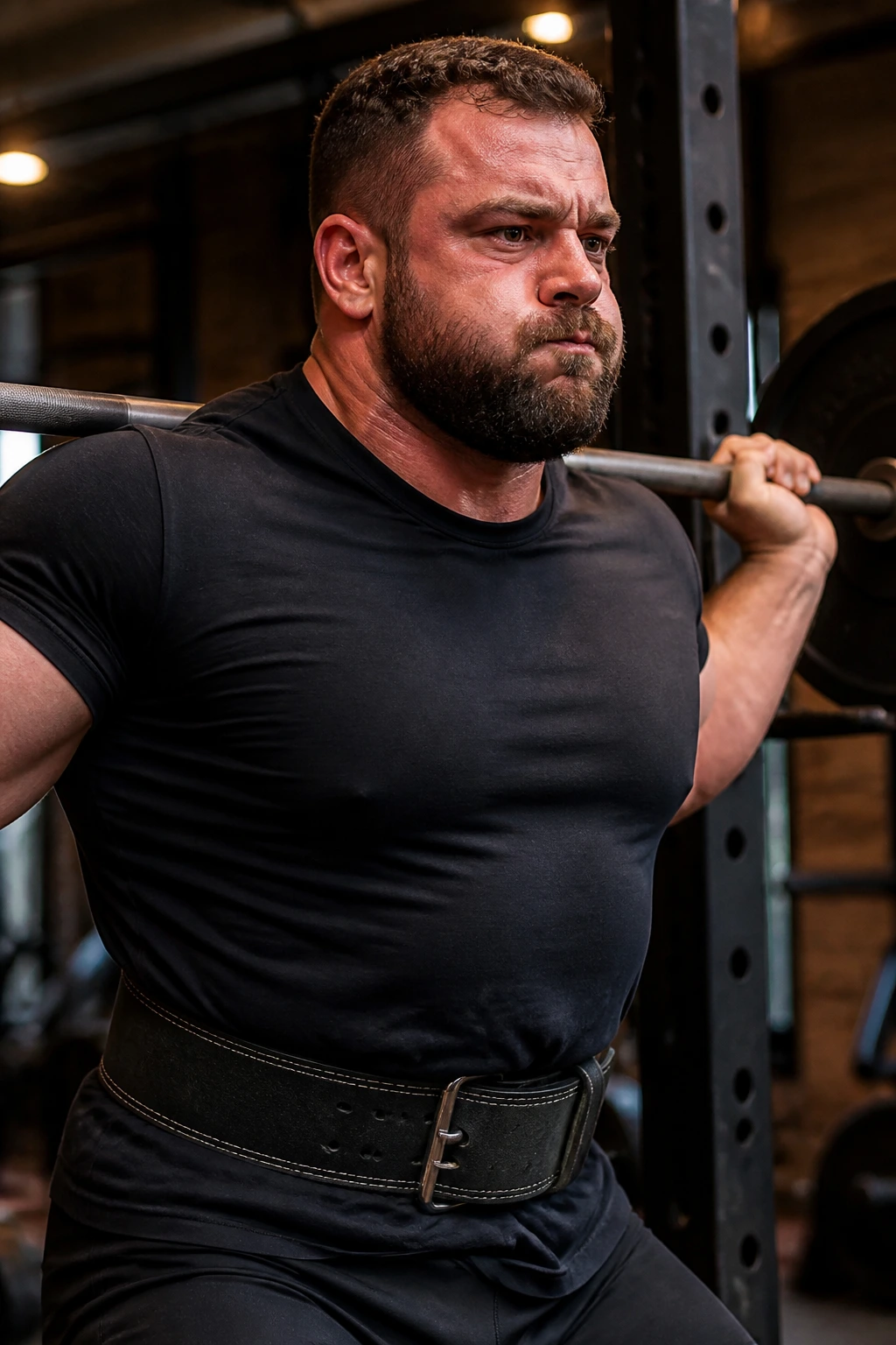 Lifter bracing core during a heavy lift