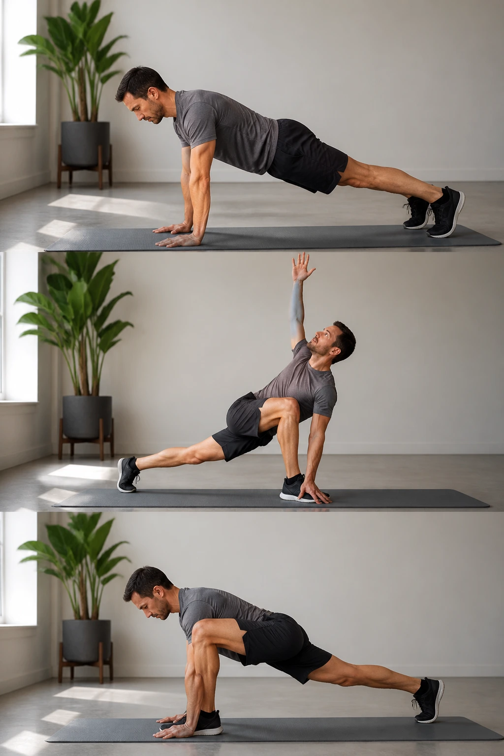 Person performing World's Greatest Stretch in a lunge with torso twist